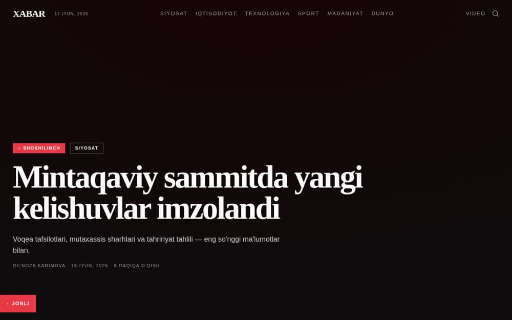 Yangiliklar / Blog sayti